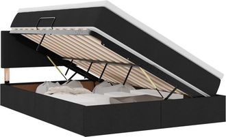 vidaXL Storage Bed with Mattress Black 140 x 190 cm Engineered Wood vidaXL