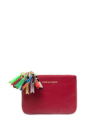 Comme Des Gar&ccedil;ons zip-detailing leather wallet - unisex - Calf Leather - One Size - Red