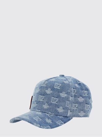 Dsquared2 Cappello da baseball in denim con logo monogram ricamato