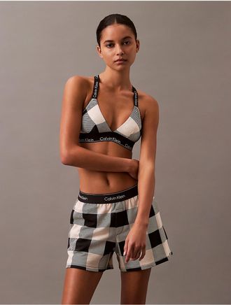 Calvin Klein Calvin Klein Womens Icon Cotton Modal Holiday Unlined Triangle Bralette - Black - XS