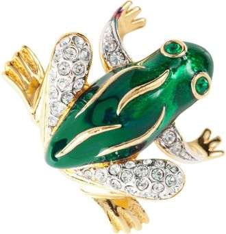 Susan Caplan Vintage 1980s Attwood & Sawyer frog brooch - women - Gold Plated - One Size