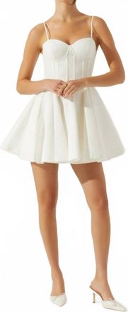 Astr Fenna Textured Corset Mini Dress In White