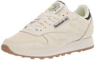 Reebok Womens Classic Leather Sneaker, Alabaster/Soft Ecru/Black, 11 Women/9.5 Men