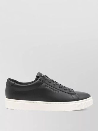 Emporio Armani leather lace-up low-top sneakers