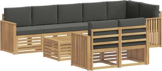 vidaXL Set Di Divani Da Esterno 9 Pz Bianco E Antracite Poliestere Vidaxl