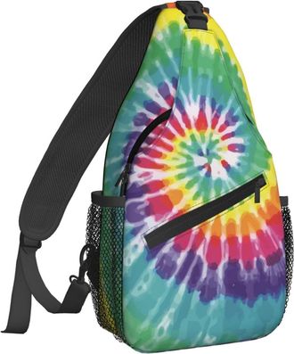 Generic Tie Dye Chest Bag Adjustable Crossbody Bag Breathable Backpack For Workout Outdoors Shopping