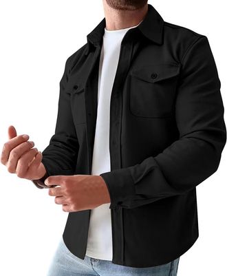 Generic Mens Casual Long Sleeve Shirts Button Down Fit Top Autumn and Winter New European and American Mens Wear Youth Casual Mens Shirts Polished Menss White