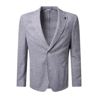 Baldessarini Jassen, Heren, Grijs, 2Xl, Katoen, Fijn Gestreept Blazer
