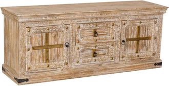 Wanderlust Deco Mueble Bajo De Madera Blanco 165x46x65h Cm