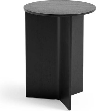 HAY Slit Table Round High, Ø 35 x H 47 cm, Eiche schwarz