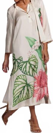 Tori Richard Toris Garden Nicolette Caftan Dress In Shell
