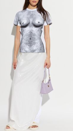 Moschino T-shirt With Print, Womens, Grey