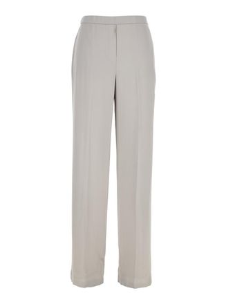 Theory Metallic Pants With Rear Elastic Waist And Wide Leg In Silk Woman