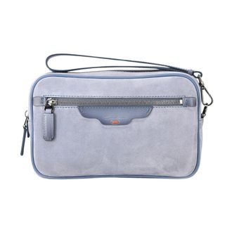 Santoni Travel Bag - Heren - Toilettassen - Blauw - ONE Size - Leer - Tassen