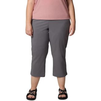 Columbia Anytime Flex Capri Pants Womens Gray Stretch Omni-Shield GBO2992