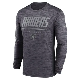 Nike Las Vegas Raiders Sideline Team Issue Velocity Nike Mens Dri-FIT NFL Long-Sleeve T-Shirt in Black | 02EQ00A8D-CH4