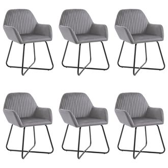 vidaXL Vidaxl - Sillas De Comedor 6 Unidades Terciopelo Gris