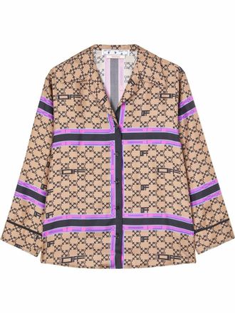 Off-white Camicia modello pigiama con motivo Arrows - Marrone