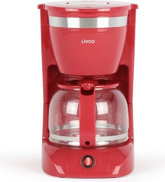 Livoo Cafetera De Filtro 12 Tazas 800w Roja - Dod163rc - Livoo