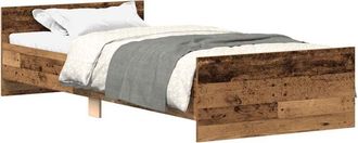 vidaXL Bed Frame without Mattress Old Wood 90x200 cm Engineered Wood Vidaxl