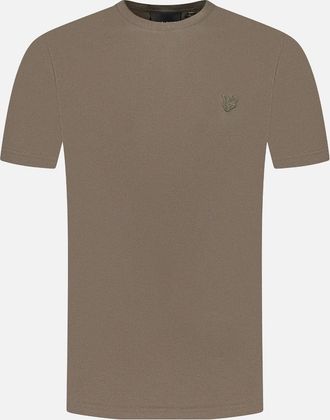 Lyle & Scott Mens Lyle & Scott Tonal Eagle Form Green T-Shirt - Tan - Size: 38