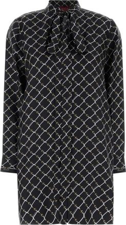 Gucci Black Printed Silk Mini Dress
