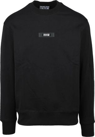 Versace Jeans Couture Black Crewneck Cotton Sweatshirt