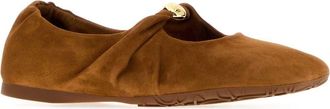 Loewe Womens Pebble Flat Brown Ovine Leather