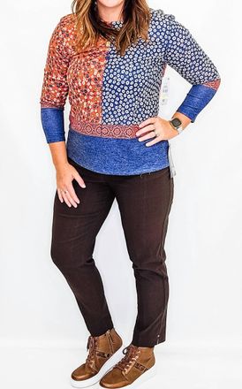 Multiples Slim Ankle Pants In Chocolate