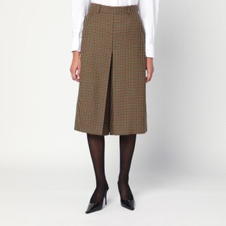 Saint Laurent Checked wool culotte skirt