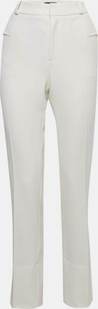 Roland Mouret X Net A Porter Off-White Crepe Straight Leg Trousers