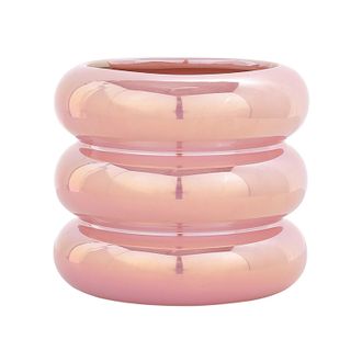 Infinite Jarr&oacute;n Multifuncional Minimalista De Cer&aacute;mica Rosa Con Forma De Rosquilla Para Bodas, Sala De Estar, Oficina [jarr&oacute;n De Cer&aacute;mica Con Forma De Rosquill