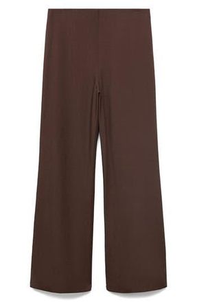 Mango Flat Front Straight Leg Pants in Brown at Nordstrom Rack, Size Medium