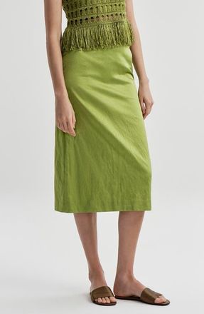 A.L.C. Phoebe Metallic Midi Skirt in Meadow Green at Nordstrom, Size 10