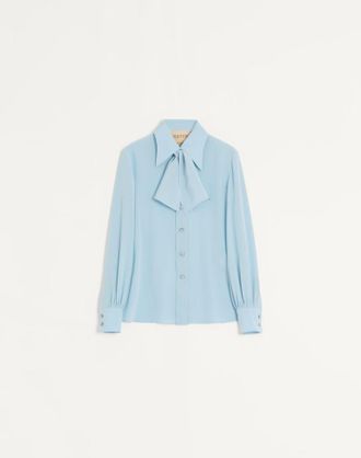 Valentino Camicia In Crepe De Chine Donna CELESTE 36