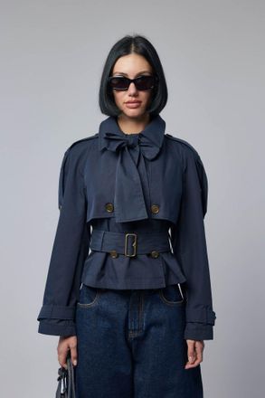 Burberry Short Canvas Trerose Trench Coat