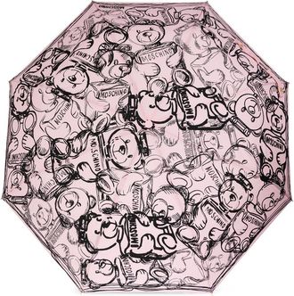 Moschino Ombrello Teddy Bear con stampa - Rosa