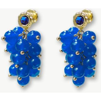 Classicharms Tia Cascade Cluster Royal Blue Chalcedony Bead Drop Earrings at Nordstrom
