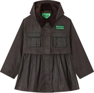 Ganni x Barbour Giacca tartan con peplum - Marrone