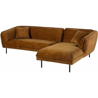 Massivmoebel24 gent Divano angolare - stoffa / cognac 277x173x76