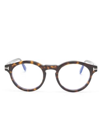Tom Ford Eyewear tortoiseshell pantos-frame glasses - unisex - Acetate - One Size - Brown
