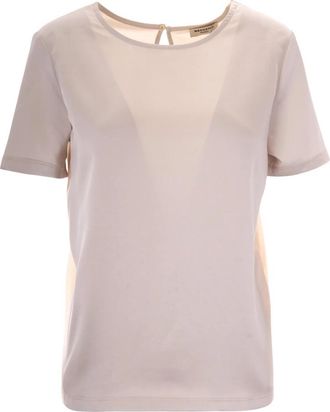 Max Mara Gilbert Satin T-shirt - Dames - Blouses - Beige - M - Polyester - Overhemden