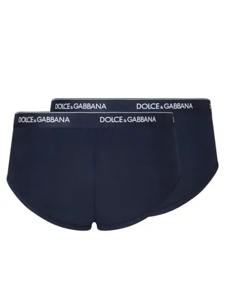 Dolce & Gabbana Stretch Cotton-Blend Brief - Blue