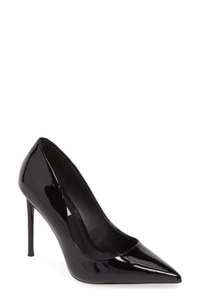Steve Madden Vala Pointed Toe Pump in Black Patent at Nordstrom, Size 10