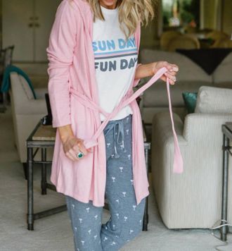 PJ Salvage Peachy Party Robe In Blush