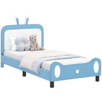 vidaXL Cama Para Ni&ntilde;os Con Cabecero Con Cabecera Azul 80 X 200 Cm Pu Vidaxl