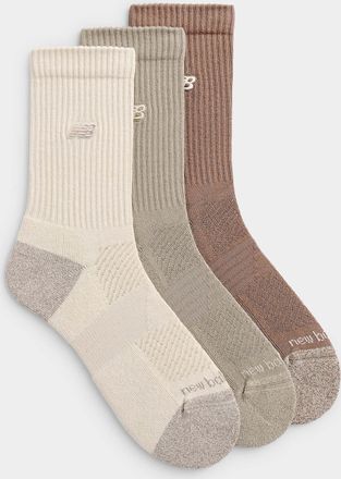 New Balance Mens Embroidered-logo padded ribbed socks 3-pack