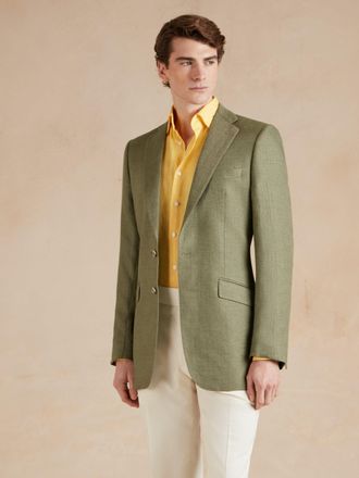 Oliver Brown Eaton Jacket French Linen - Fern Green
