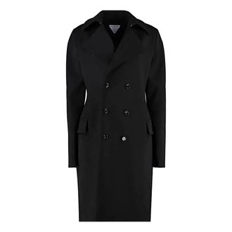 Bottega Veneta Dames, Mantels, Zwart, Maat: S