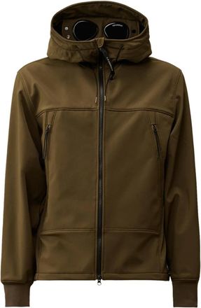 C.P. Company Light Jackets, male, Green, Size: XL Green Jacket with Goggle Details